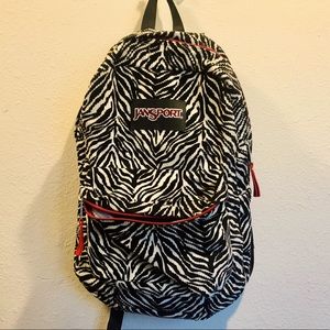 Zebra print jansport backpack